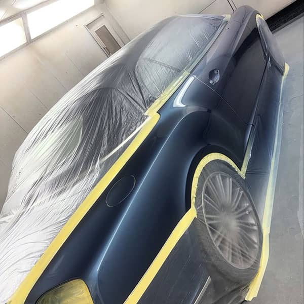 Car being resprayed in Wrexham